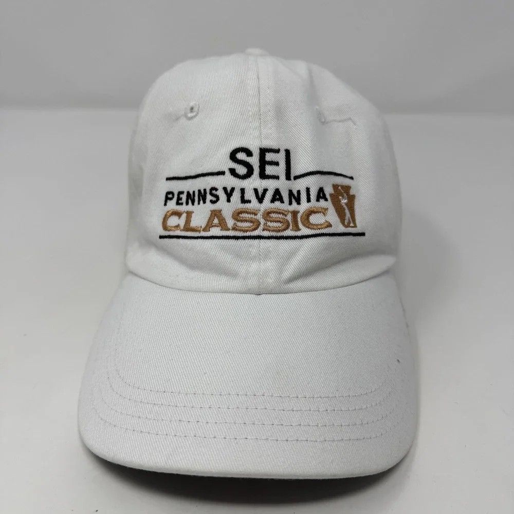 SEI Pennsylvania Classic Hat Cap Strap Back Mens One Size White PGA Tour Golf